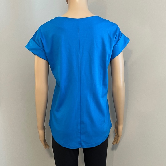 Lands End Roll sleeve tee with zipper shoulder - Picture 3 of 8